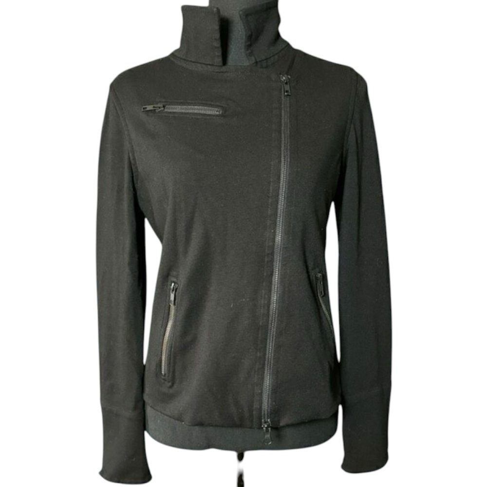 EILEEN FISHER women’s black ponte moto zipper jacket
